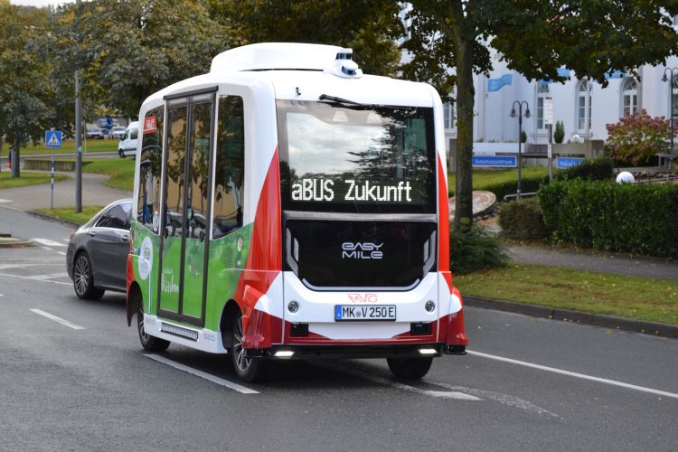 Der "a-BUS" ist ein autonom fahrender Elektrobus in Iserlohn.